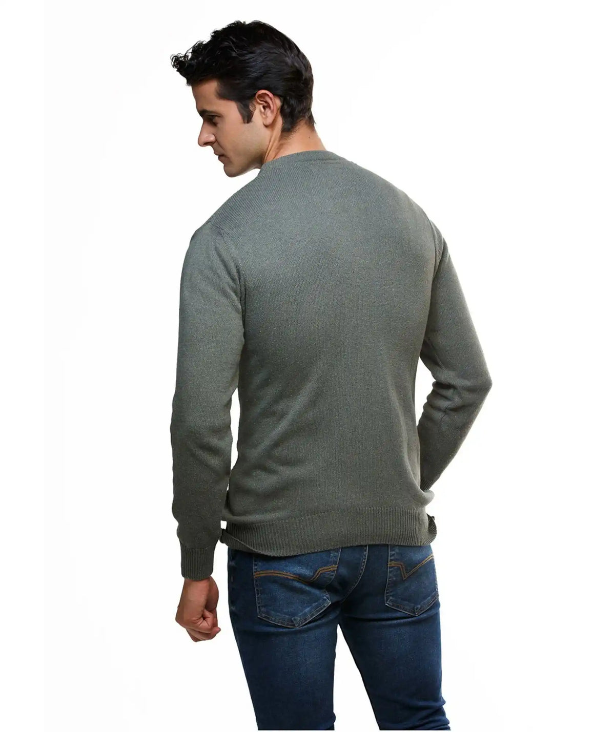 Suéter Cuello Redondo con Micro Puntos - Pasto