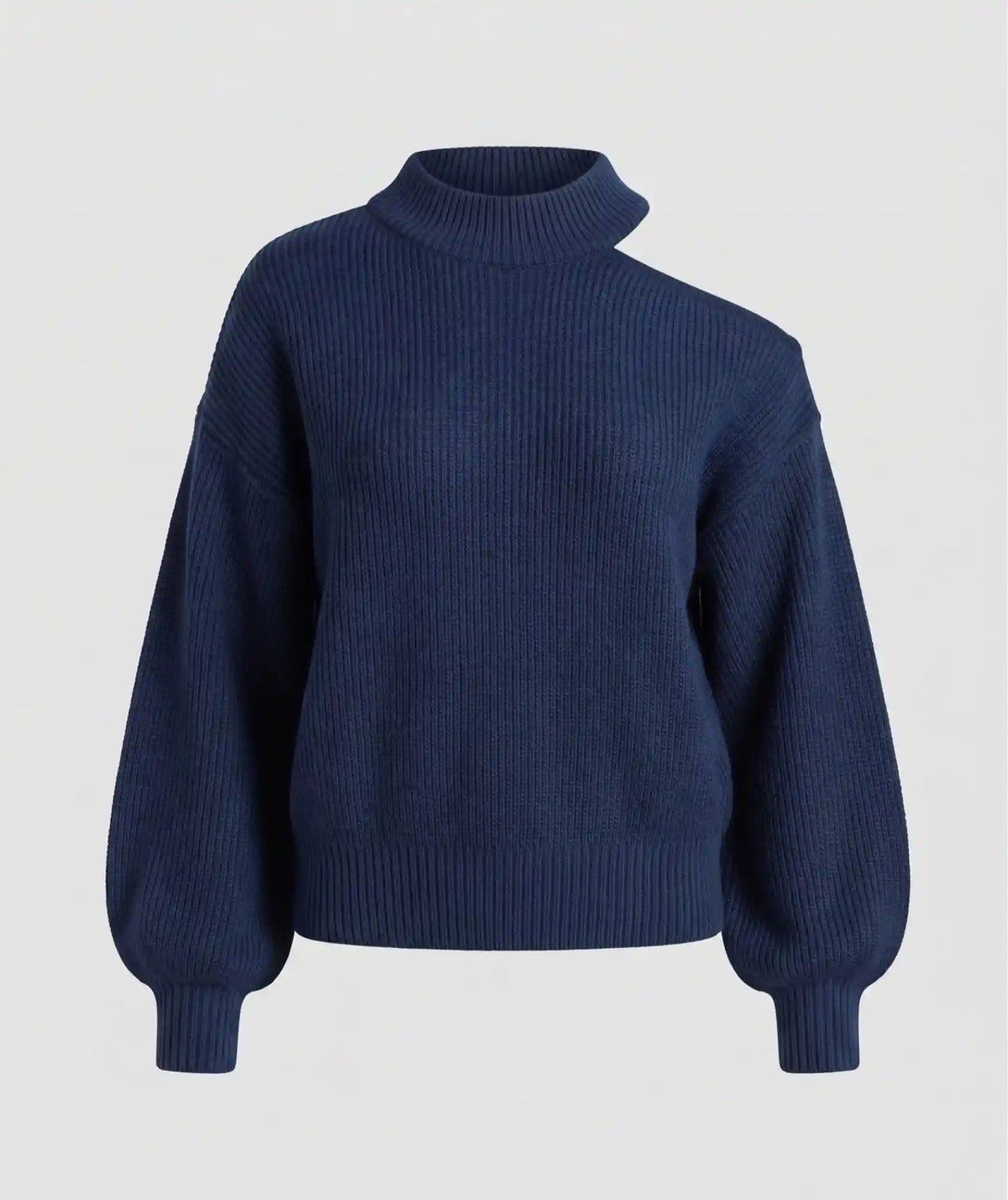 Suéter Tejido Azul Oscuro con Abertura Cut-Out en Hombro | Malambo