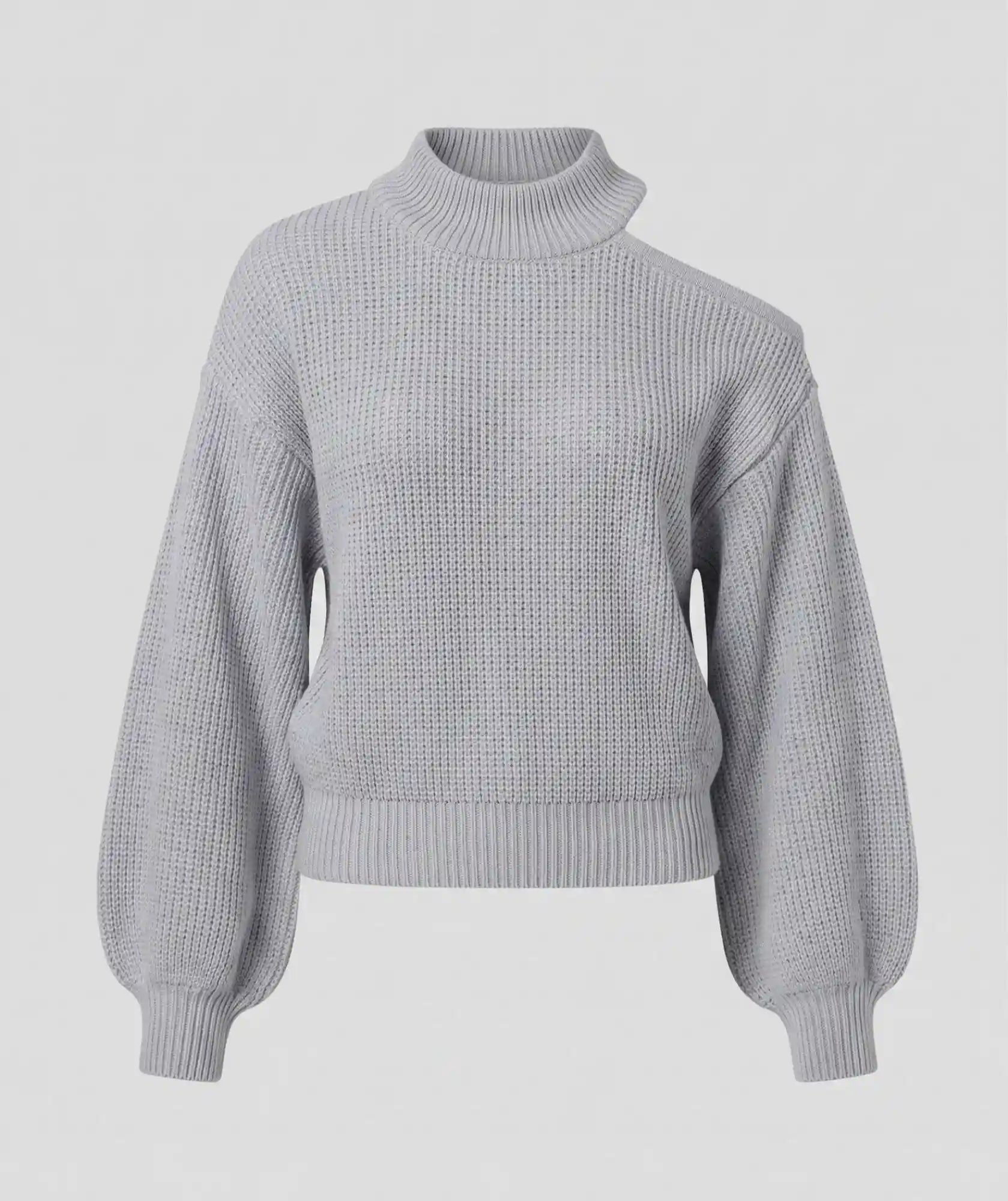 Suéter Tejido Gris con Abertura Cut-Out en Hombro | Malambo