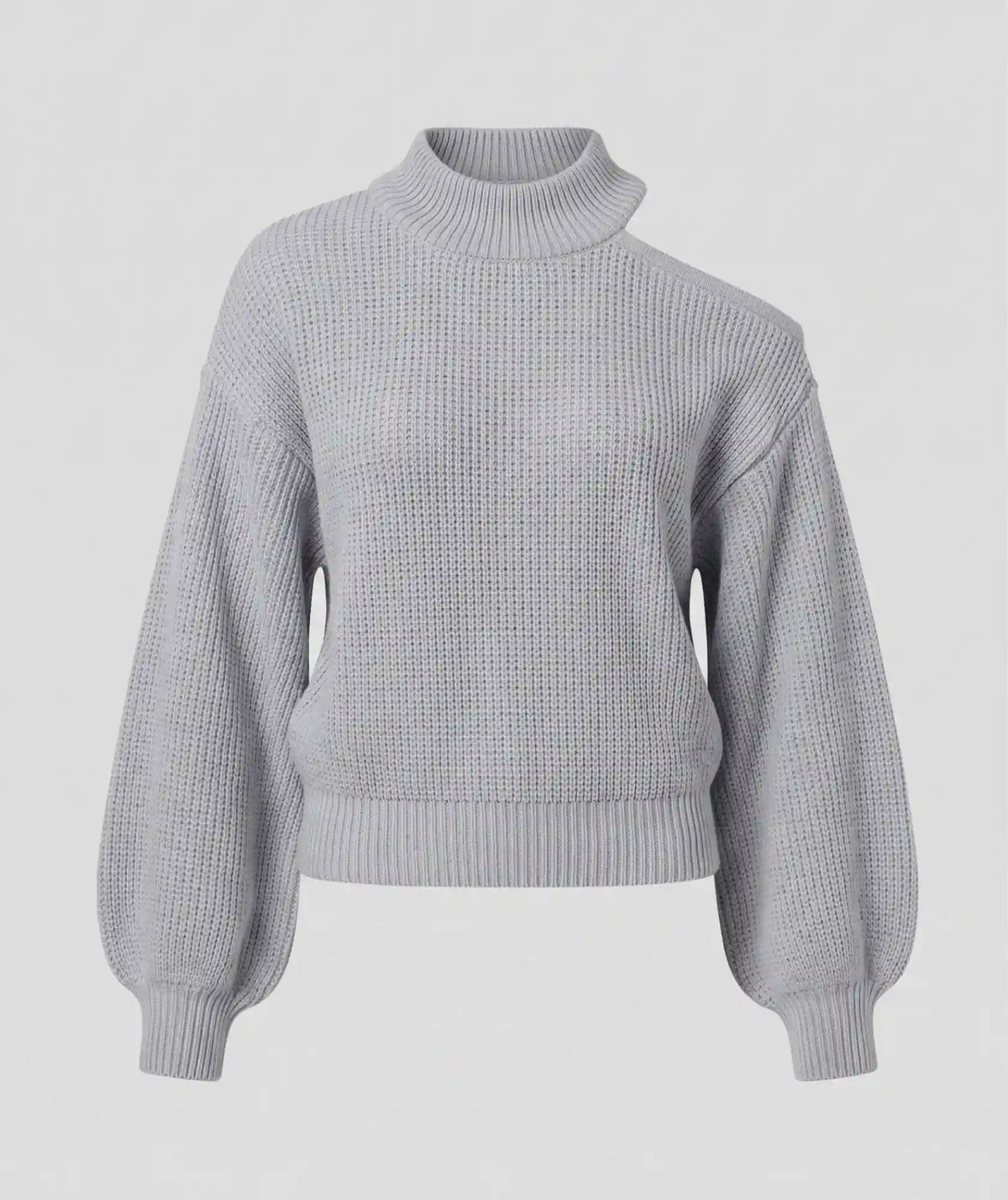 Suéter Tejido Gris con Abertura Cut-Out en Hombro | Malambo