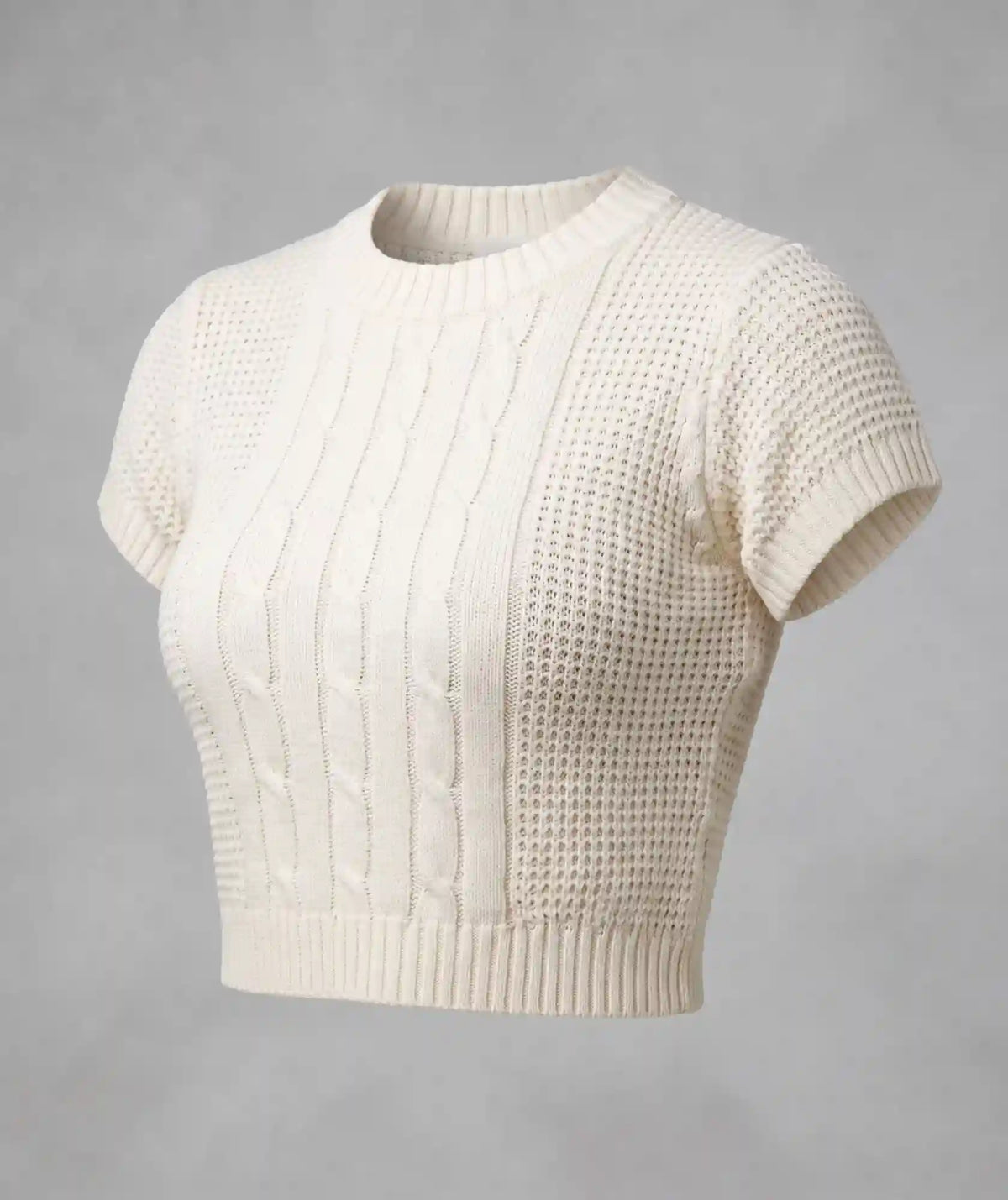 Crop Top Támesis Beige — Tejido de Punto en Algodón