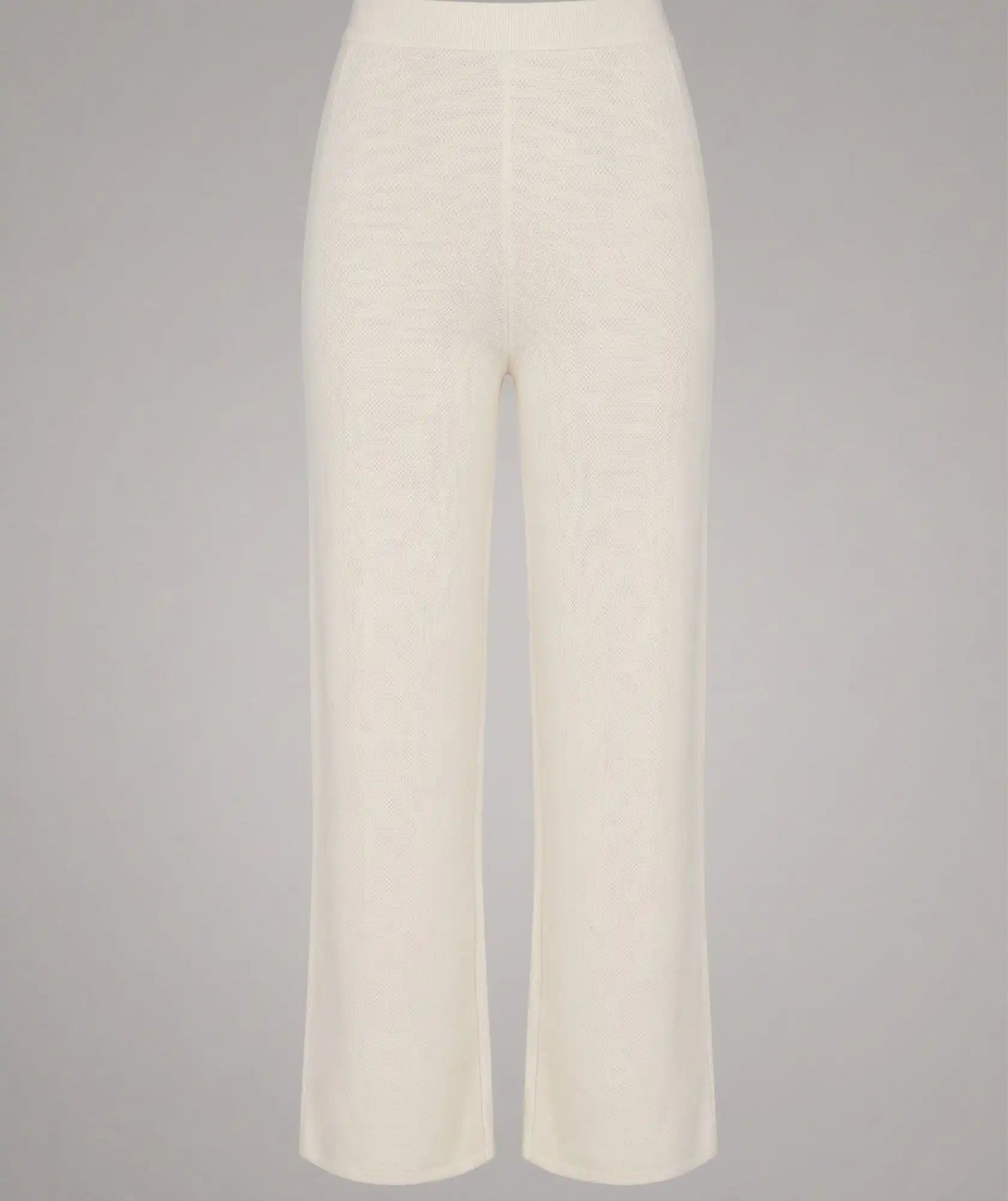 Pantalón de Tiro Alto Color Beige en Algodón | Caracolí
