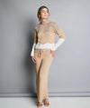 Set Suéter Color Camel - Pantalón Camel Tejido en algodón | Combo Brisa
