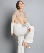 Set Suéter Color Camel - Pantalón Beige Tejido en algodón | combo Brisa