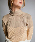 Set Suéter Color Camel - Pantalón Beige Tejido en algodón | combo Brisa