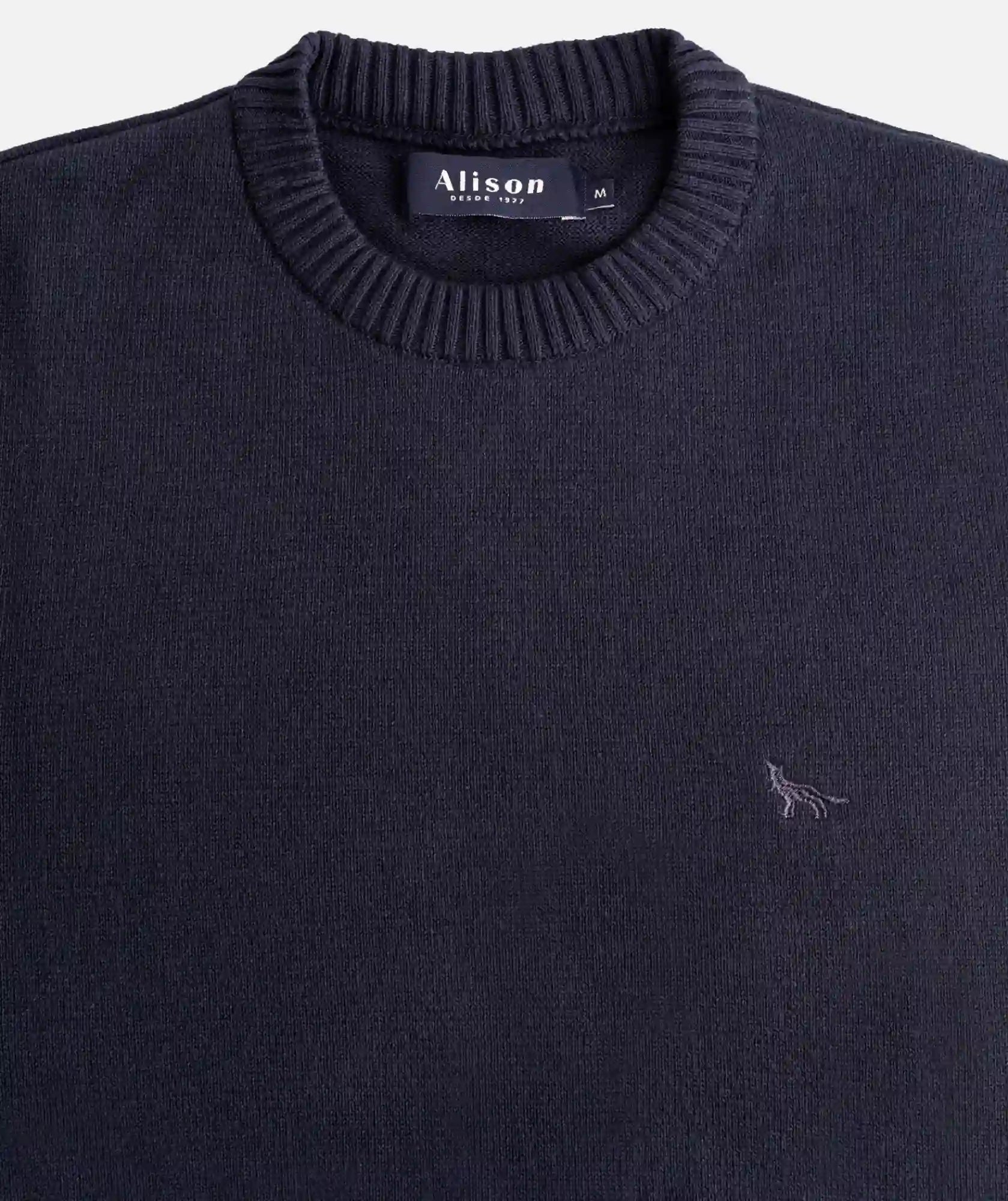 Suéter Azul Oscuro Algodón Cuello Redondo - Jericó